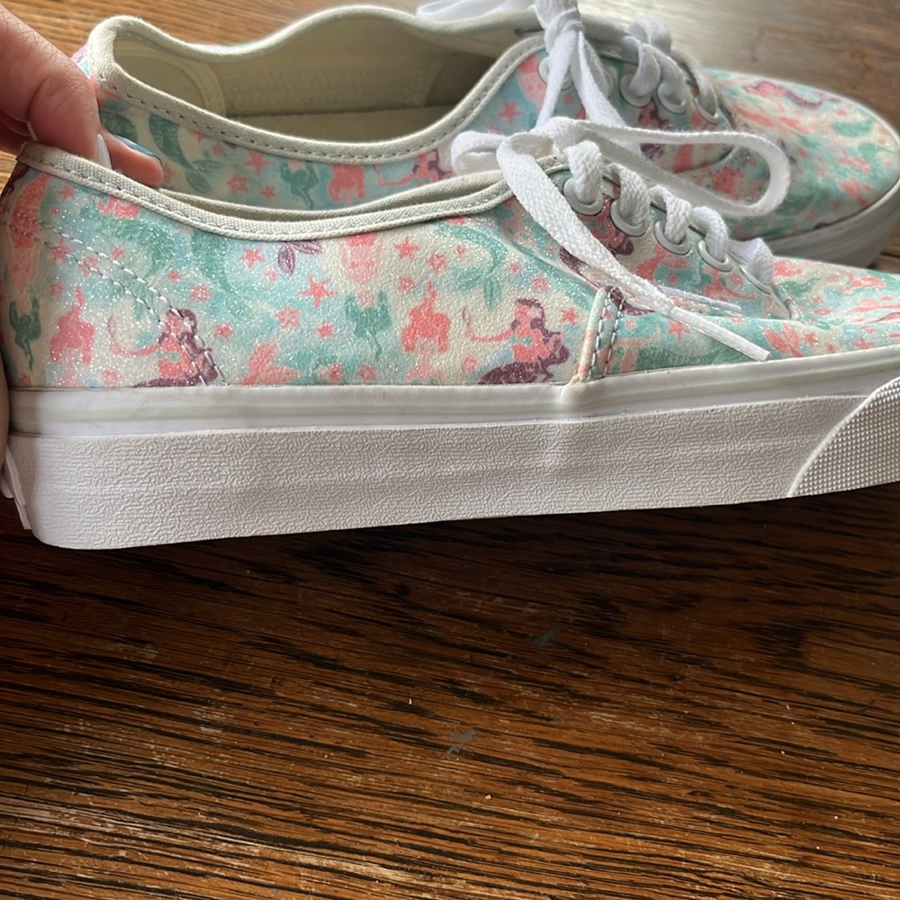 NWOT Vans Authentic Mermaid Ice Flow Glitter Low Top White Skate Shoes Size 8.5 - Picture 3 of 10